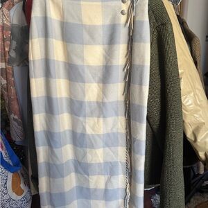 Ralph Lauren Blue and Cream Wool Skirt